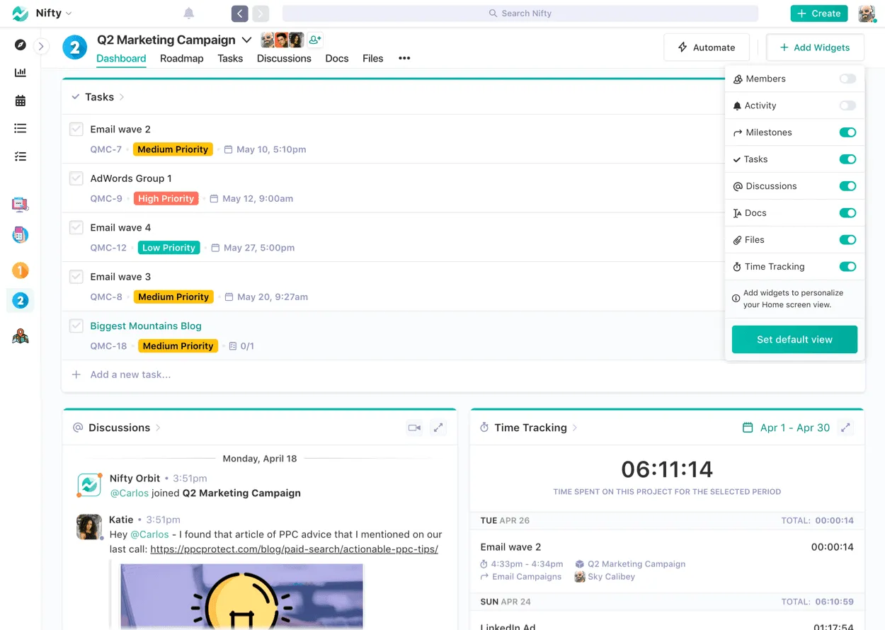 Screenshot illustrating Customize Modules